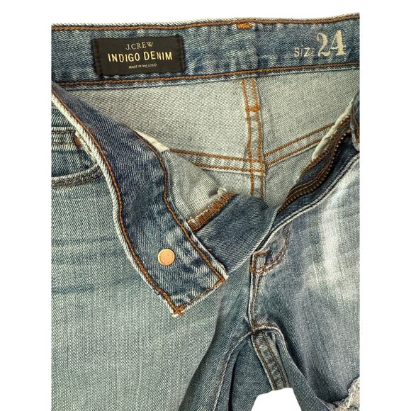 J. Crew‎ Indigo Denim Frayed Hem Low-Rise Preppy Shorts Size 24 - Picture 8 of 8